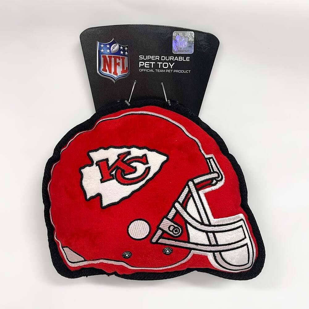 Pets First KC Chiefs Football Helmet Tough Dog Toy New $20 NFL Red Arrowhead